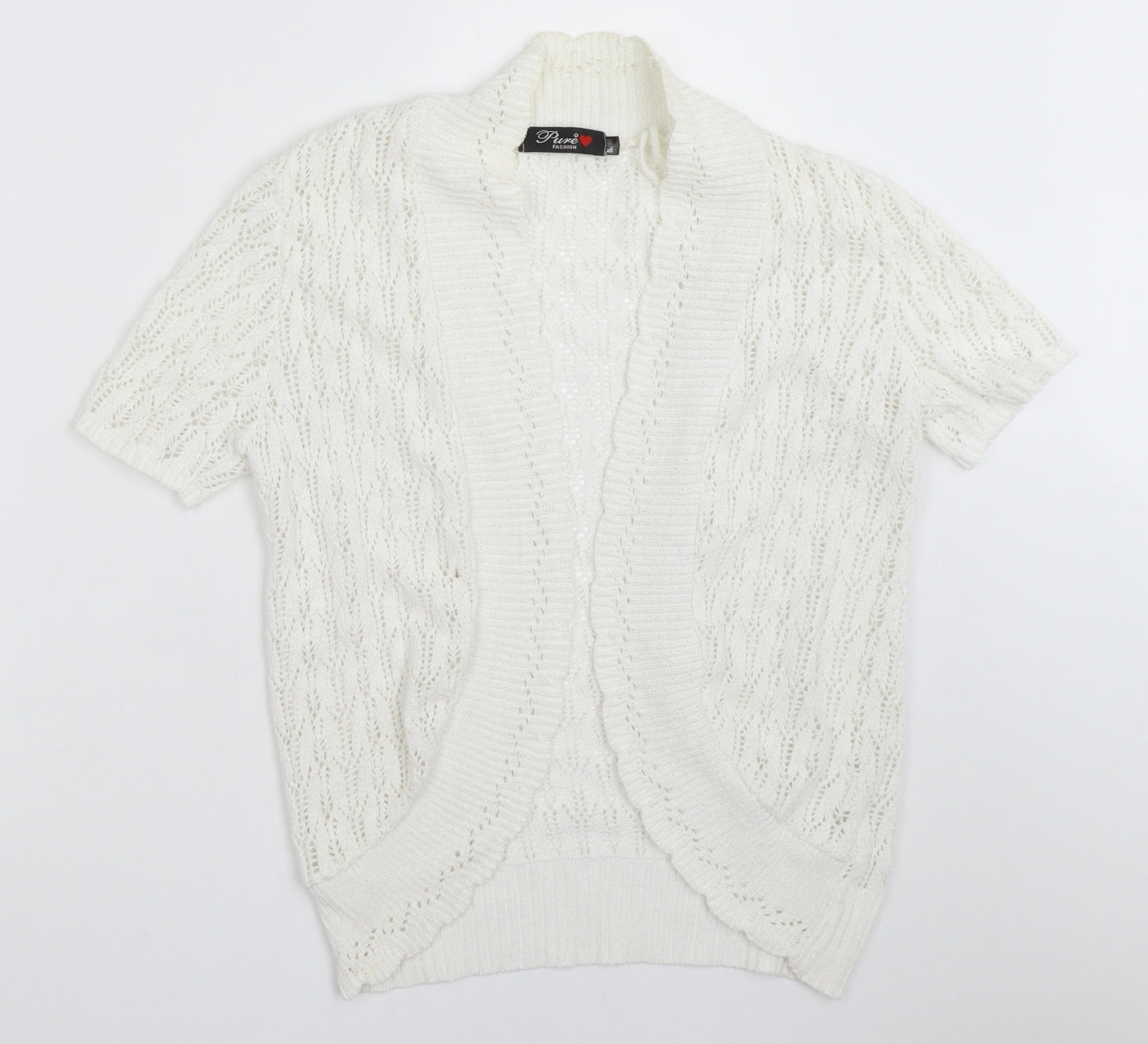 Pure Fashion Womens White   Cardigan Jumper Size S