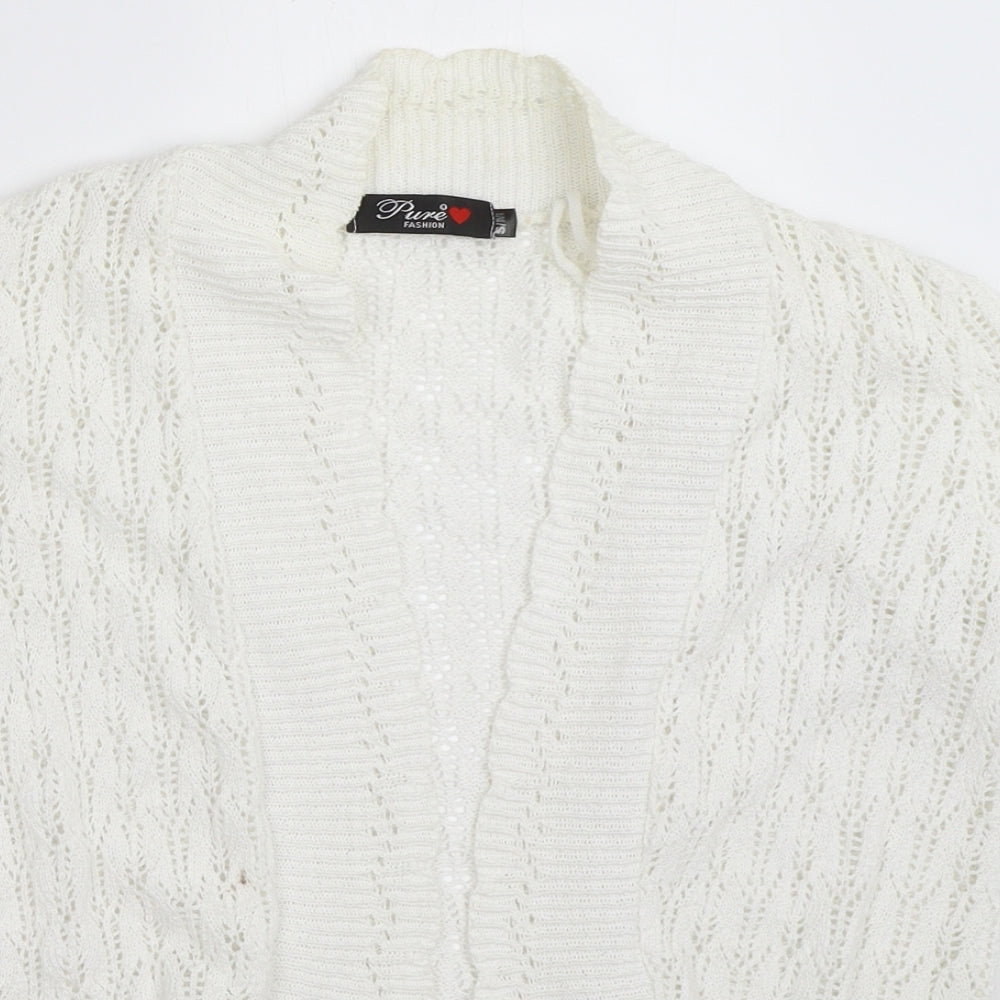 Pure Fashion Womens White   Cardigan Jumper Size S