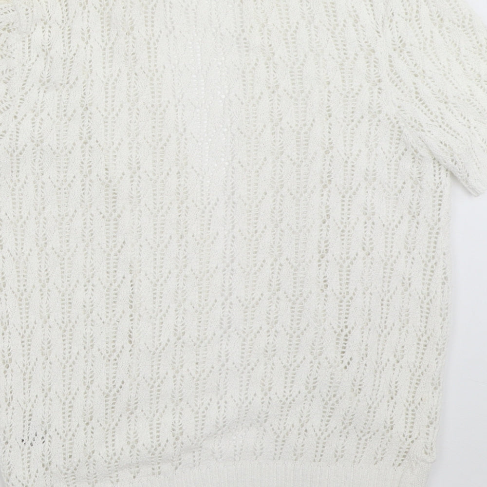 Pure Fashion Womens White   Cardigan Jumper Size S