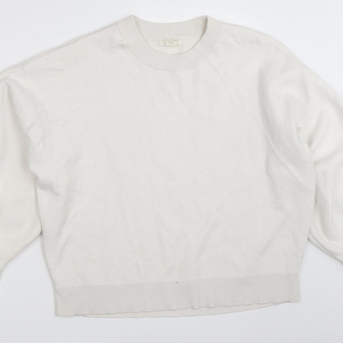 H&M Womens White   Pullover Jumper Size S