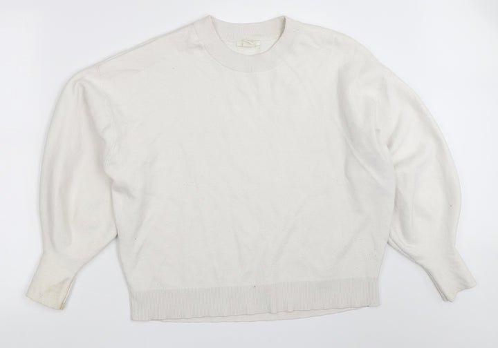 H&M Womens White   Pullover Jumper Size S