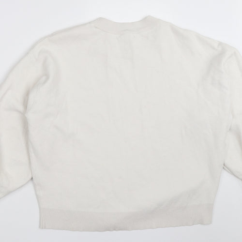 H&M Womens White   Pullover Jumper Size S