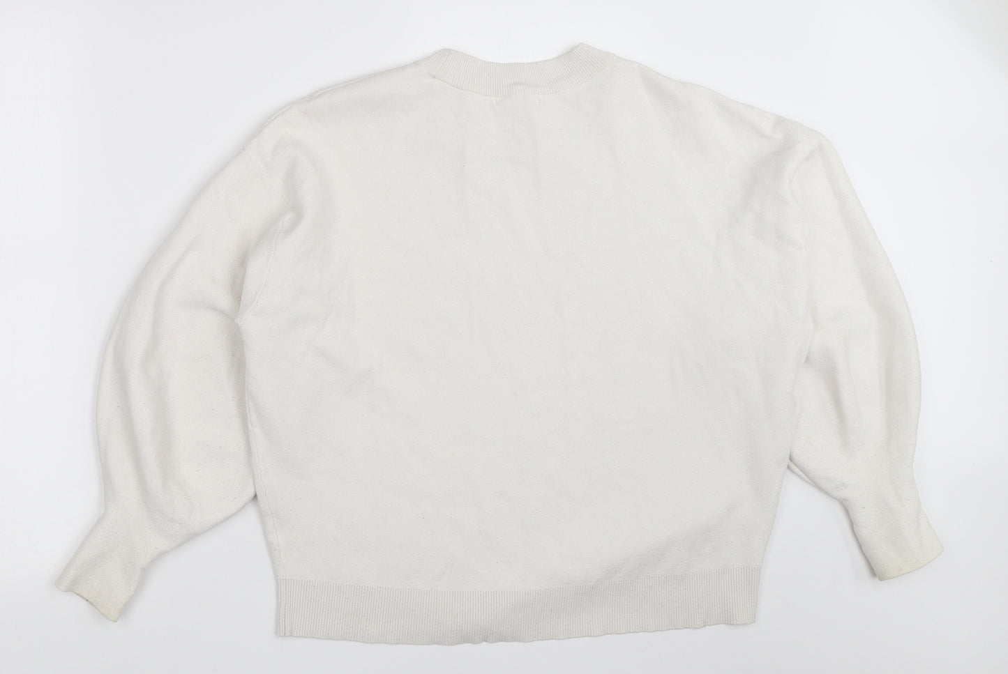 H&M Womens White   Pullover Jumper Size S