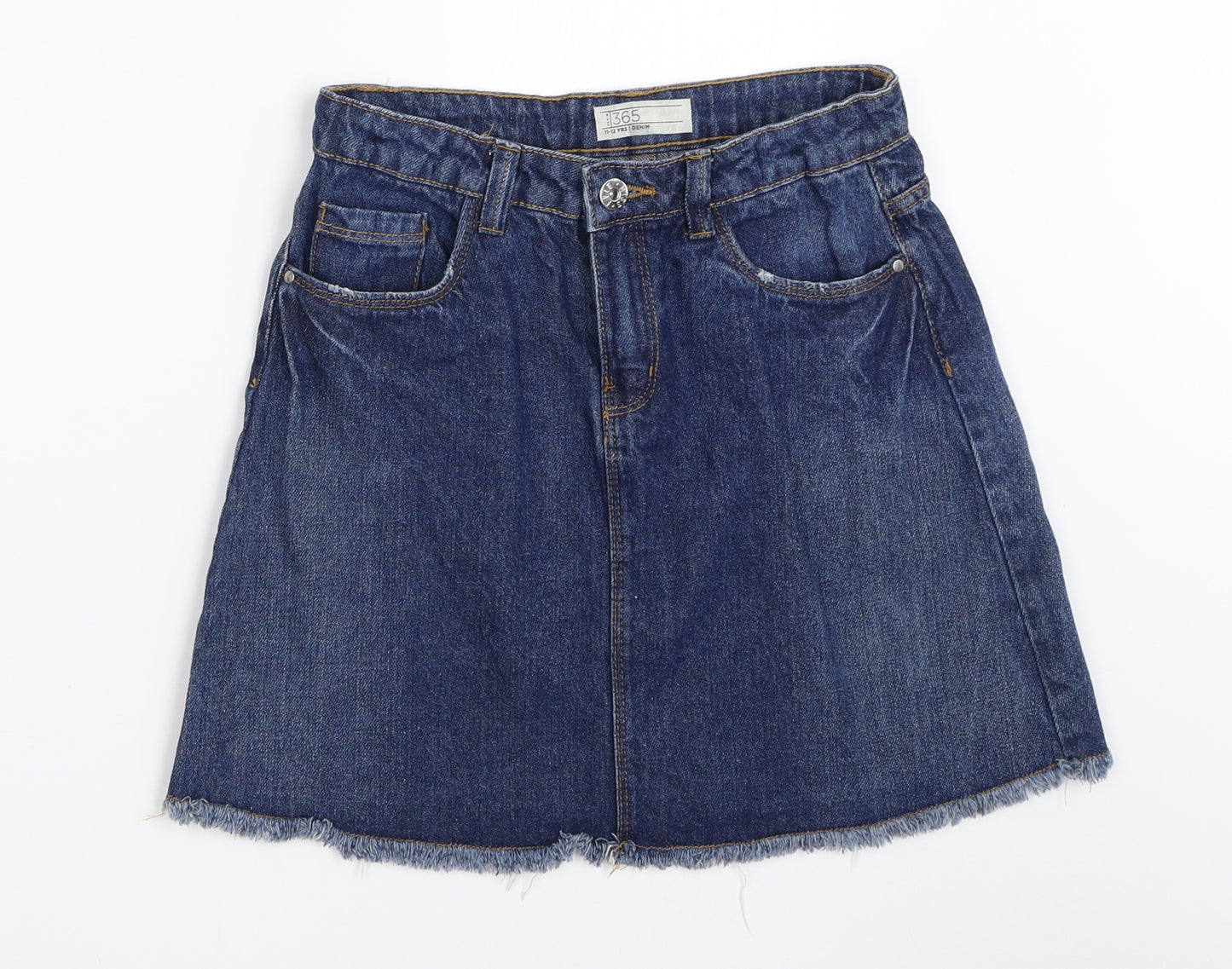 365 Denim Girls Blue  Denim Mini Skirt Size 11-12 Years