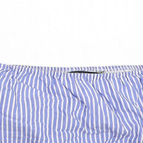Zara Womens Blue Striped  Basic Blouse Size XS
