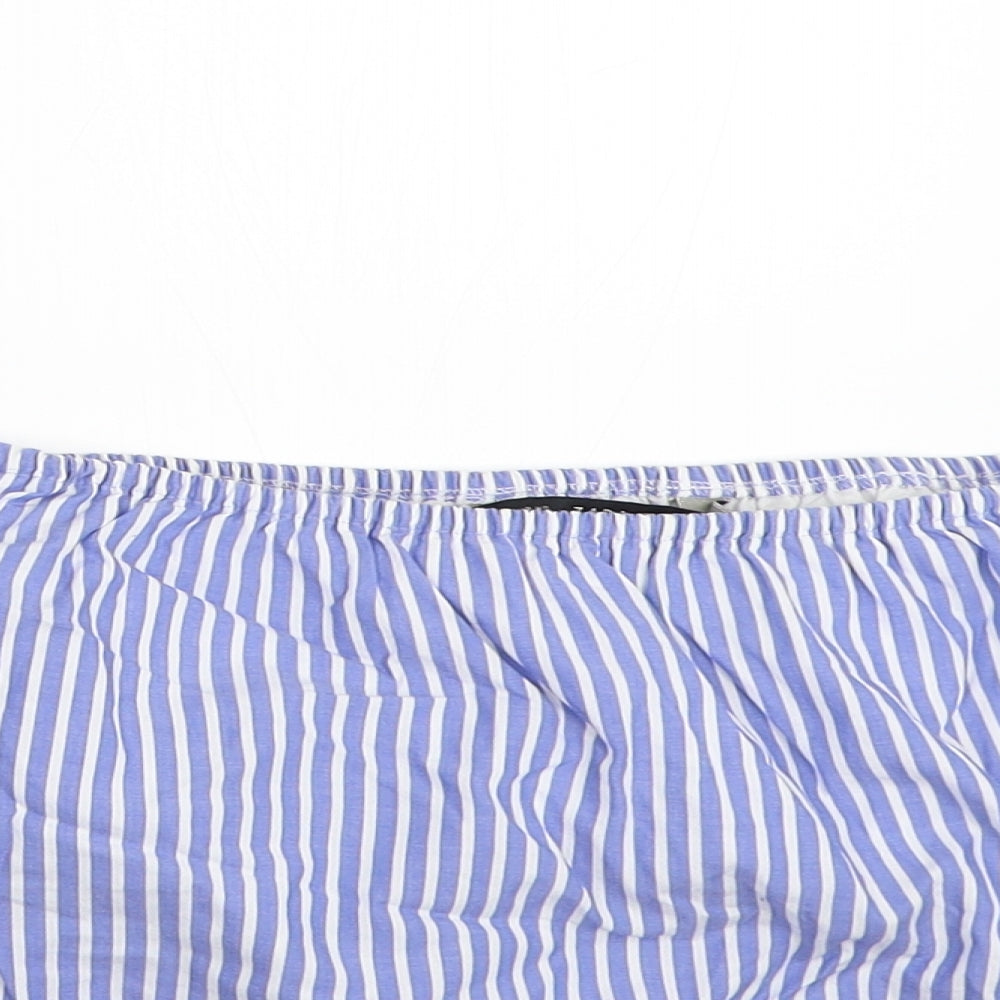 Zara Womens Blue Striped  Basic Blouse Size XS