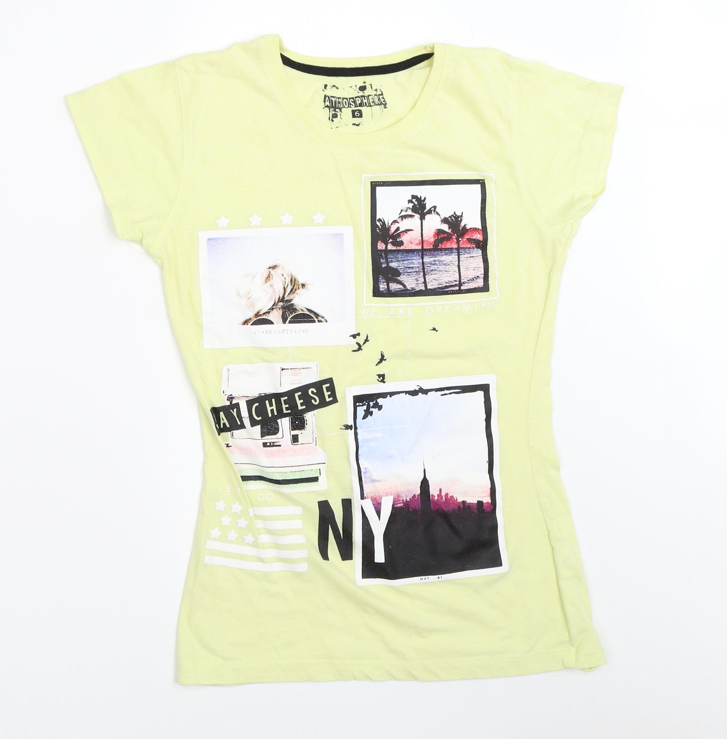 Atmosphere Womens Yellow   Basic T-Shirt Size 6