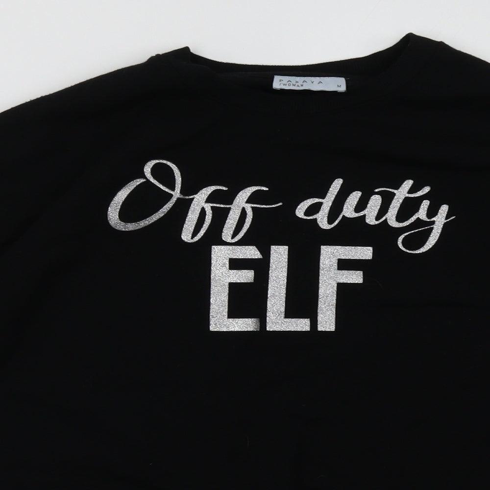 Matalan Womens Black   Pullover Sweatshirt Size M  - Christmas