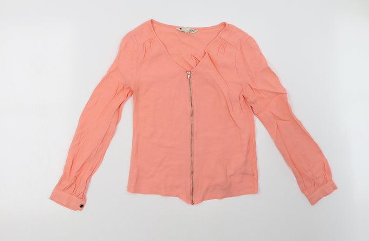 Yumi Womens Pink Basic Blouse Size 8