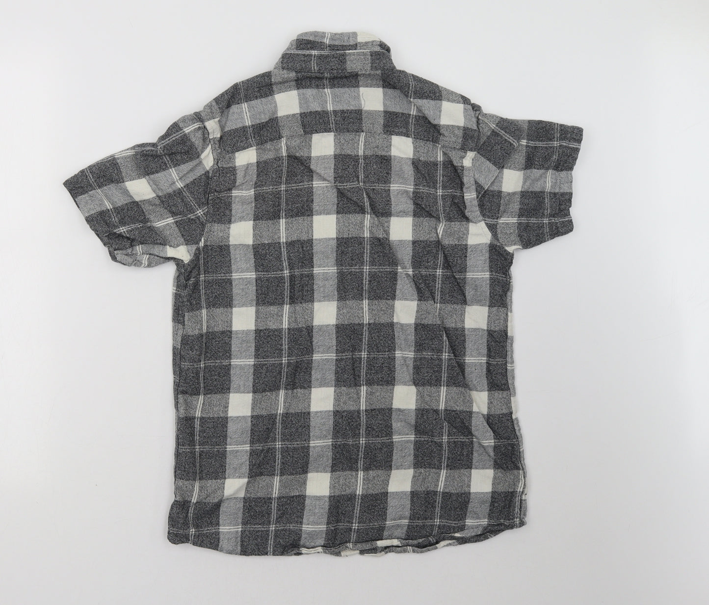 Primark Mens Grey Check   Button-Up Size M