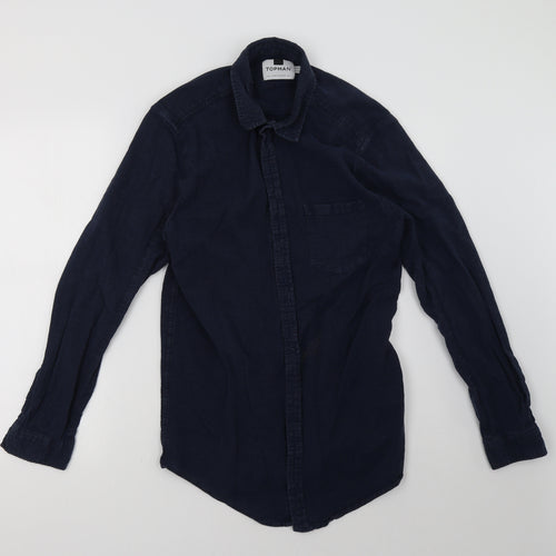 Topman Mens Blue    Button-Up Size L