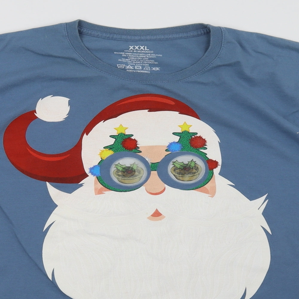 Preworn Mens Blue    T-Shirt Size 3XL  - Christmas