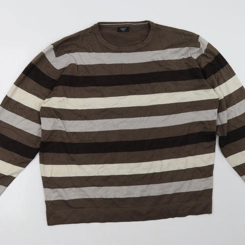 NEXT Womens Brown Striped  Pullover Sweatshirt Size L