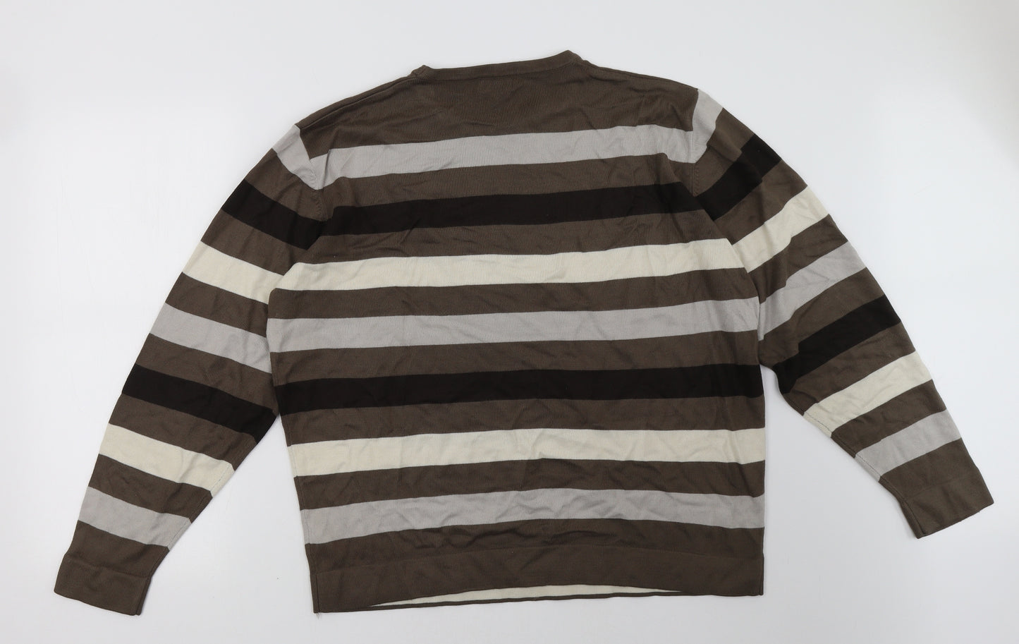 NEXT Womens Brown Striped  Pullover Sweatshirt Size L