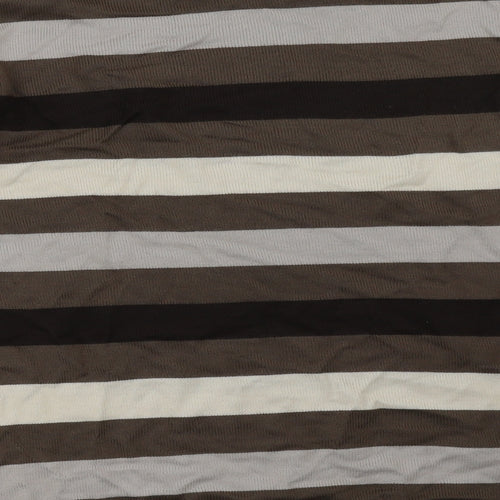 NEXT Womens Brown Striped  Pullover Sweatshirt Size L