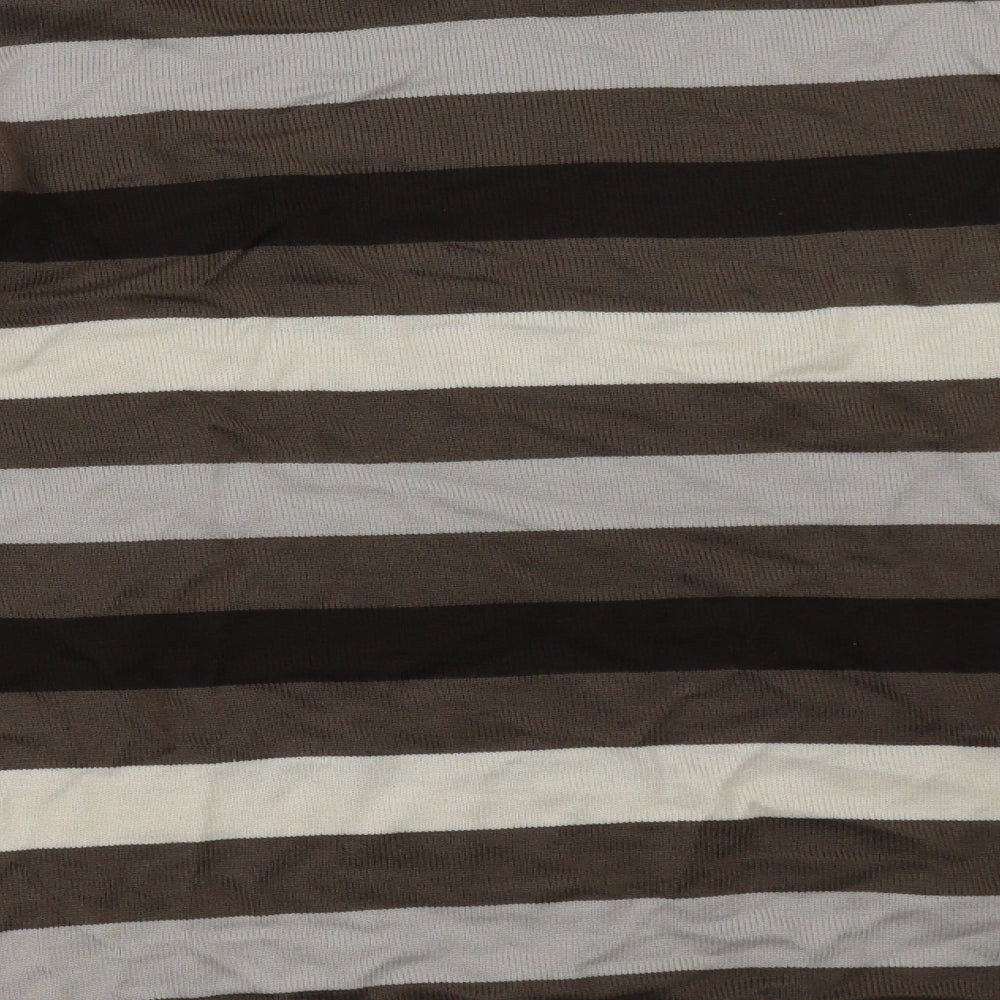 NEXT Womens Brown Striped  Pullover Sweatshirt Size L