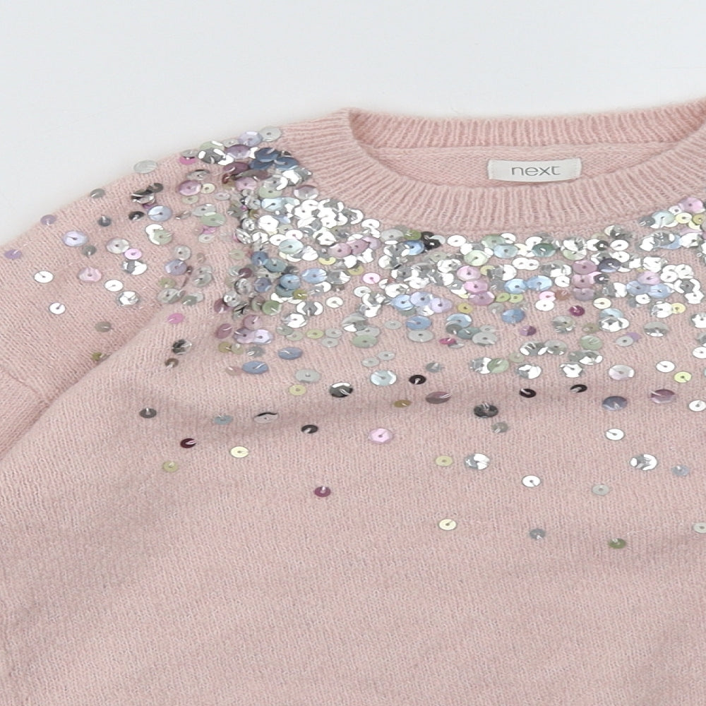 NEXT Girls Pink   Pullover Sweatshirt Size 10 Years