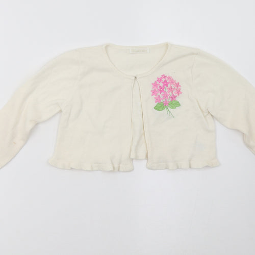 princess collection Girls White   Cardigan Jumper Size 6 Years