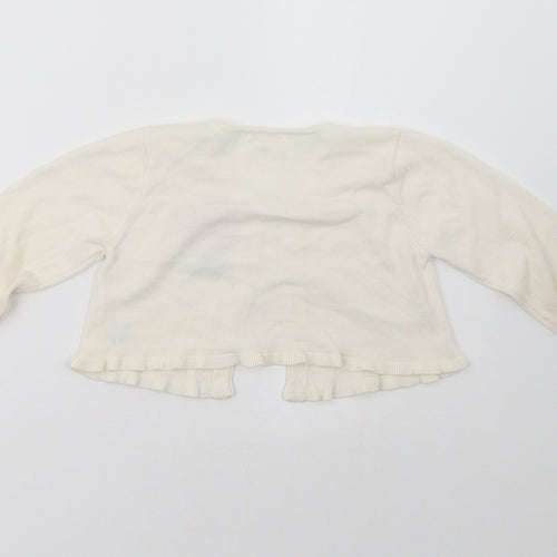 princess collection Girls White   Cardigan Jumper Size 6 Years
