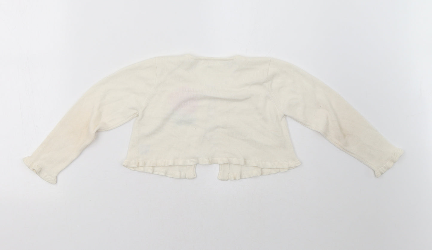 princess collection Girls White   Cardigan Jumper Size 6 Years