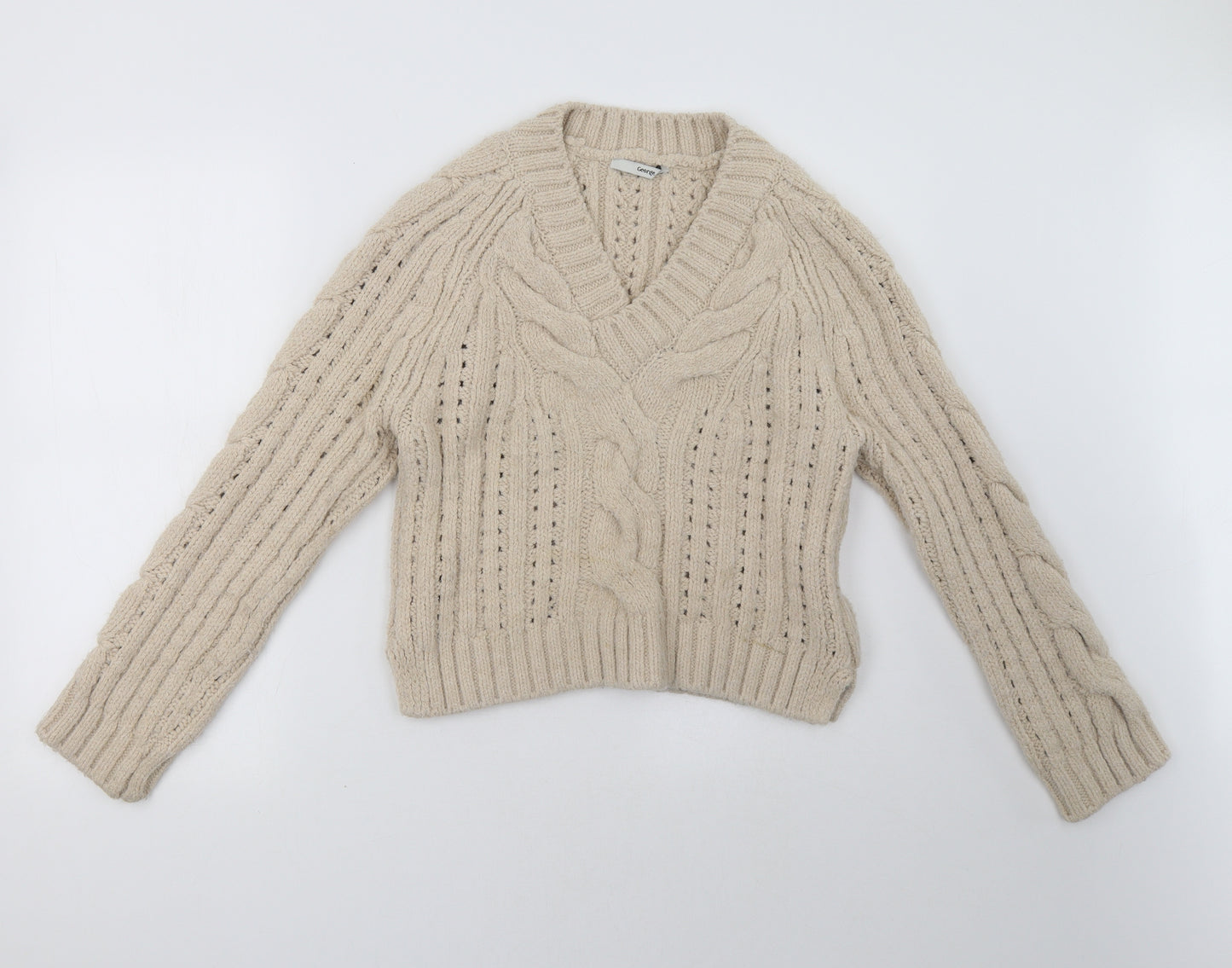 George Womens Beige   Pullover Sweatshirt Size S