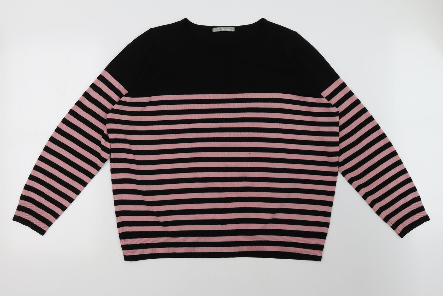 Marks and Spencer Womens Pink Striped  Pullover Sweatshirt Size 22