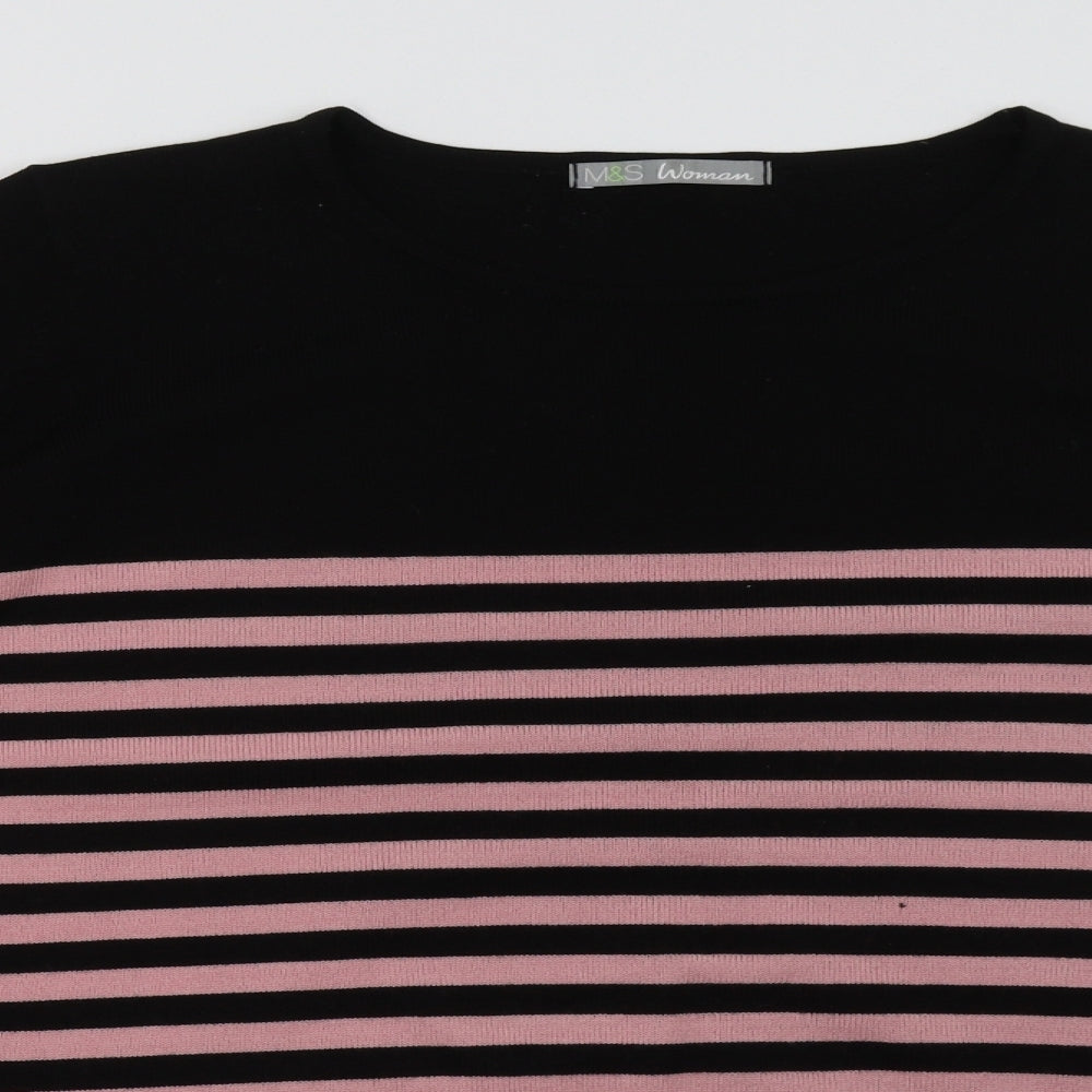 Marks and Spencer Womens Pink Striped  Pullover Sweatshirt Size 22