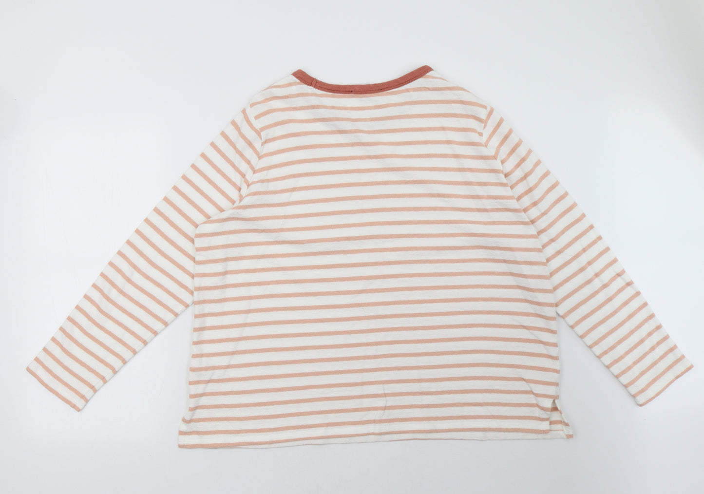 Marks and Spencer Womens Pink Striped  Pullover Sweatshirt Size 22