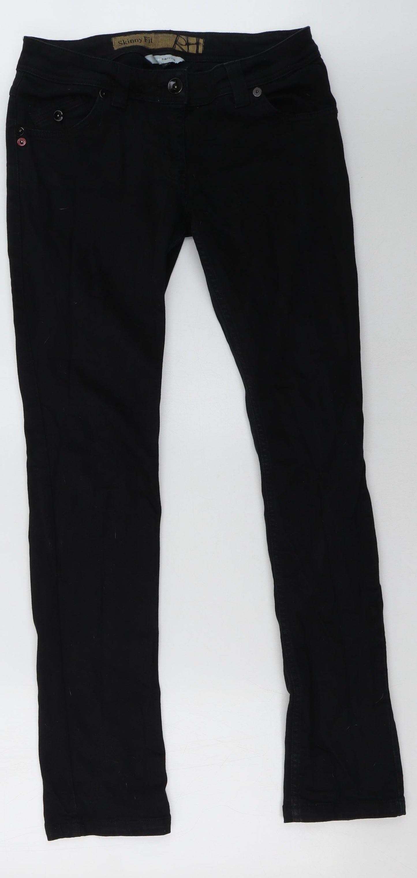 Debenhams Womens Black  Denim Straight Jeans Size 12 L32 in