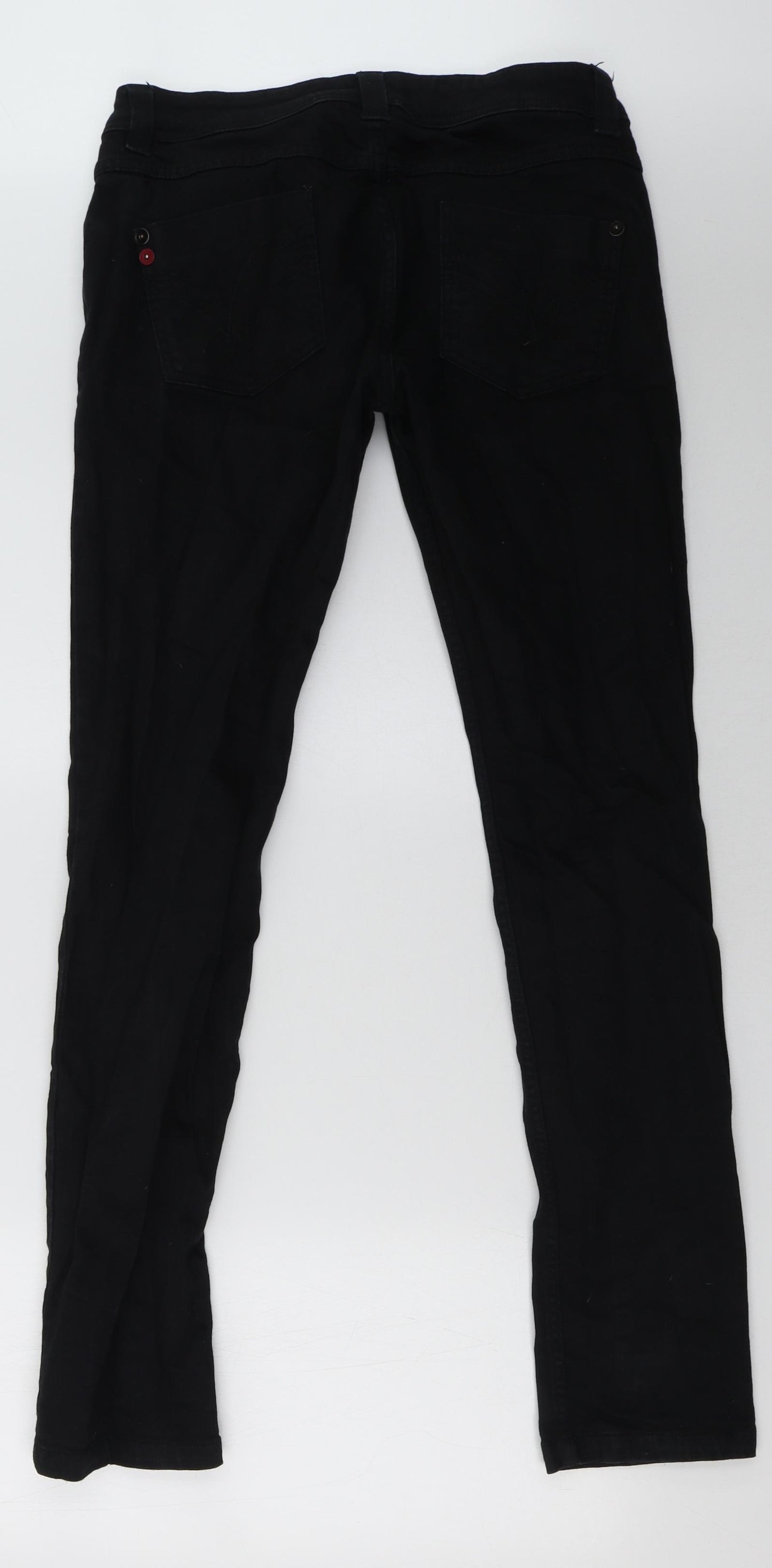 Debenhams Womens Black  Denim Straight Jeans Size 12 L32 in