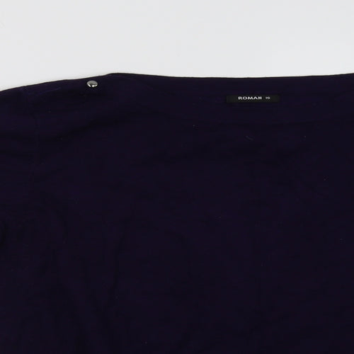 Roman Womens Purple   Pullover Sweatshirt Size 16