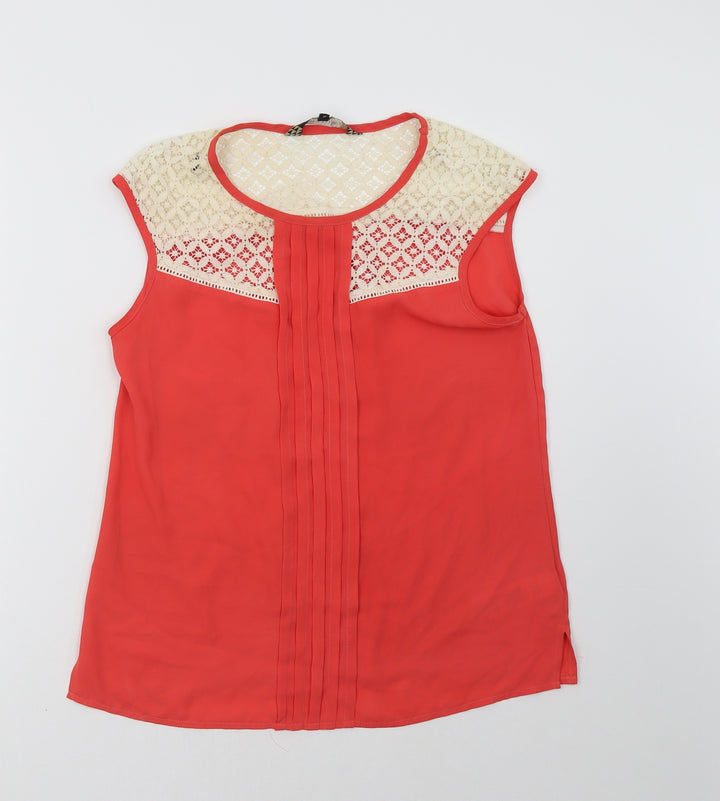 Principles Womens Orange Basic Tank Size 12