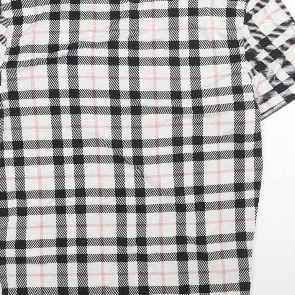 Newlook Girls White Check Rayon Basic T-Shirt Size 14 Years
