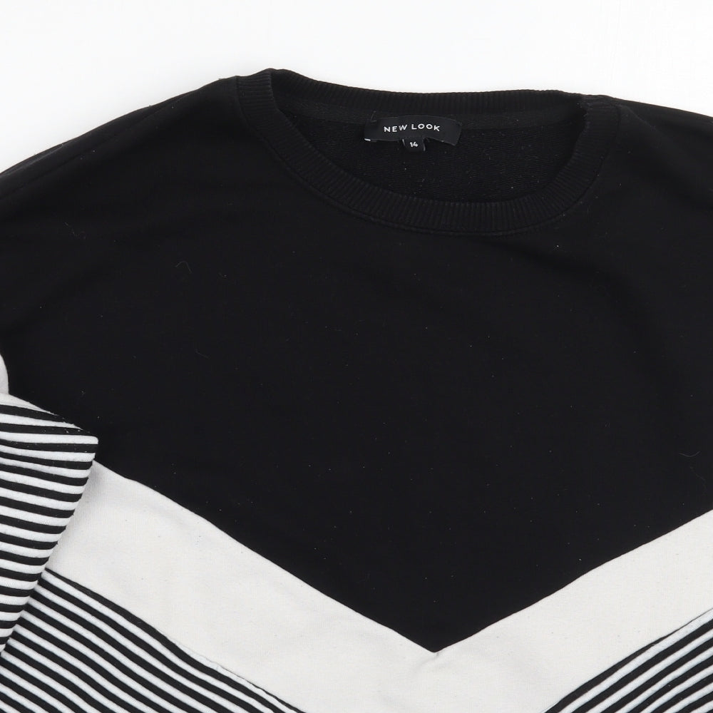 Newlook Womens Black Striped  Pullover Jumper Size 14