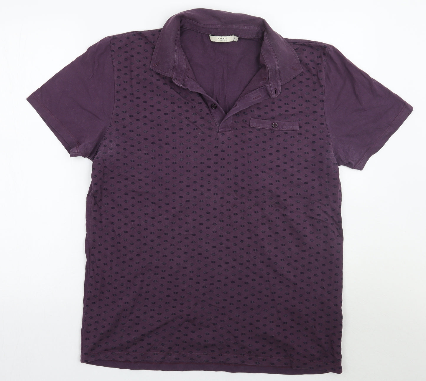 JACK & JONES Mens Purple Geometric   T-Shirt Size XL