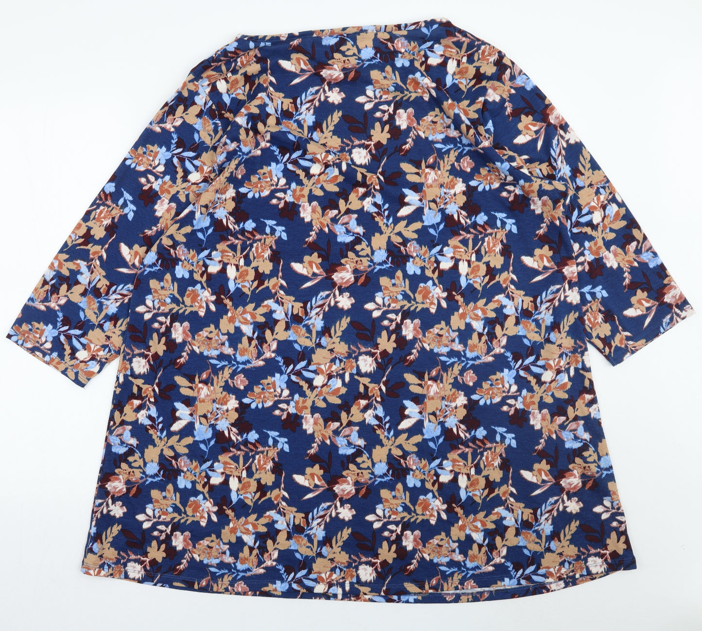 George Womens Blue Floral  Basic T-Shirt Size 20
