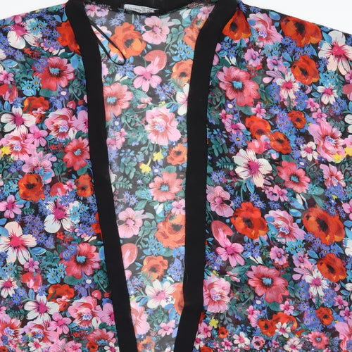 Primark Womens Black Floral  Cardigan Jumper Size M