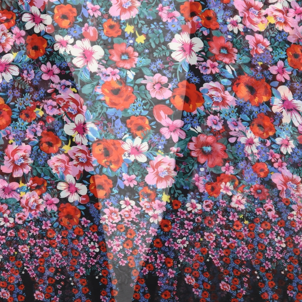 Primark Womens Black Floral  Cardigan Jumper Size M