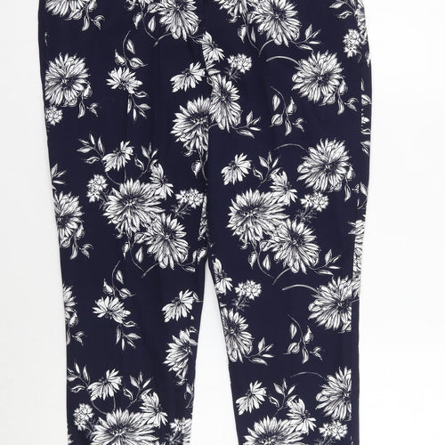 George Womens Blue Floral  Trousers  Size 10 L27 in