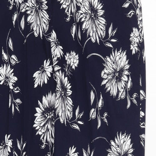 George Womens Blue Floral  Trousers  Size 10 L27 in
