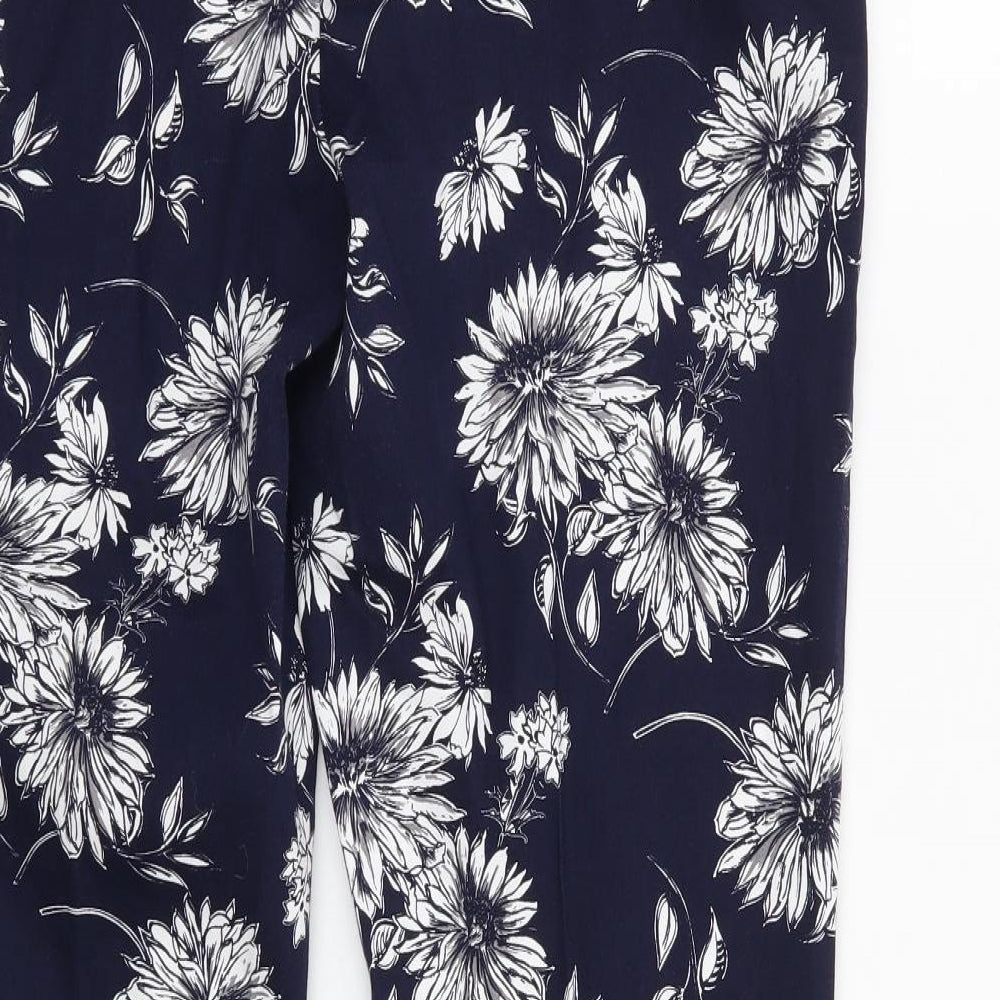 George Womens Blue Floral  Trousers  Size 10 L27 in