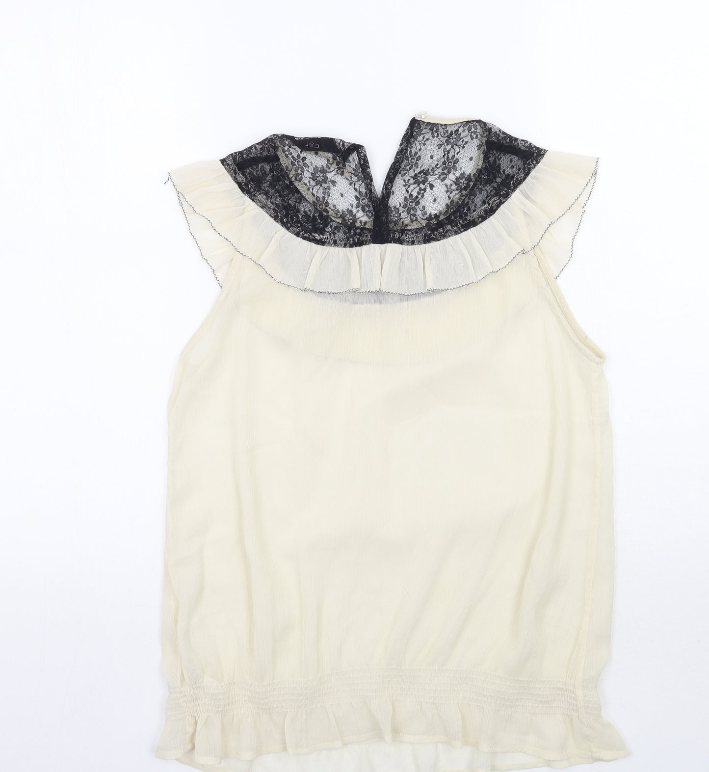 F&F Womens Ivory Floral  Basic Blouse Size 12