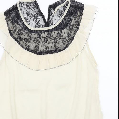 F&F Womens Ivory Floral  Basic Blouse Size 12