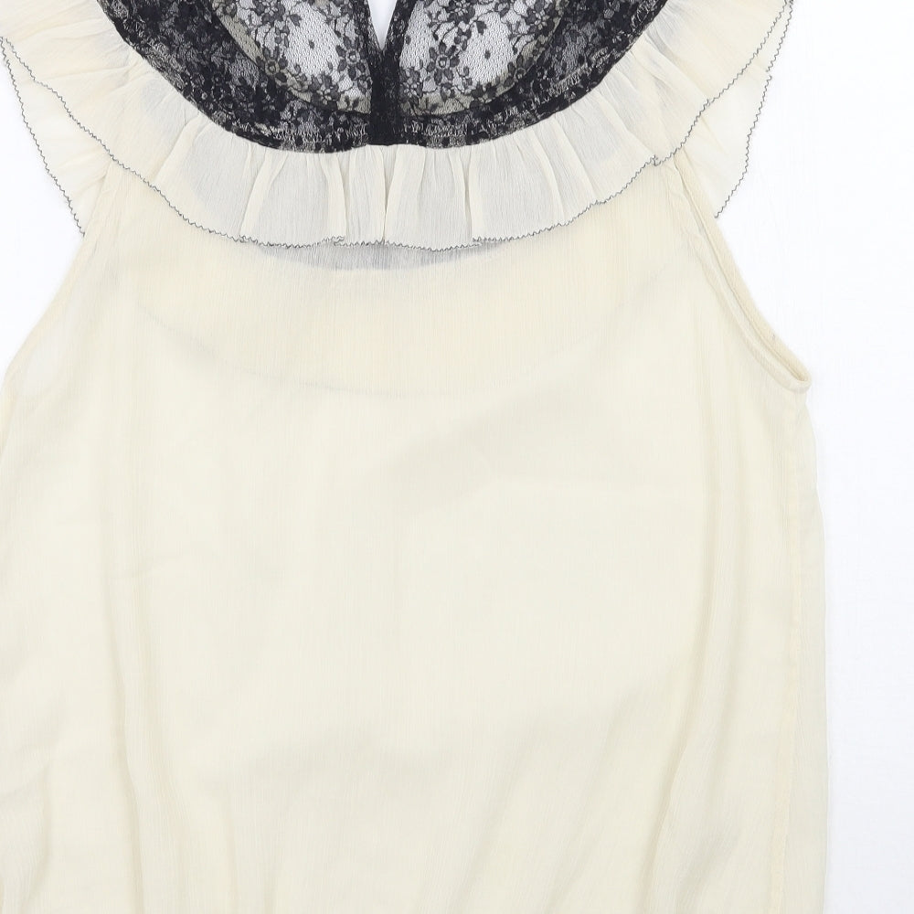 F&F Womens Ivory Floral  Basic Blouse Size 12