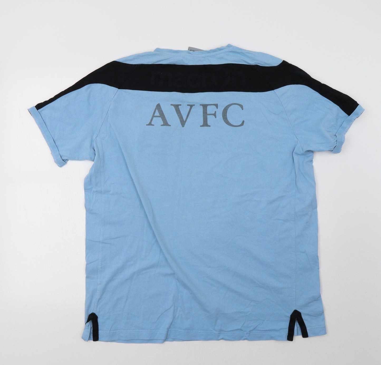 Macron Mens Blue Striped   T-Shirt Size 2XL  - AVFC