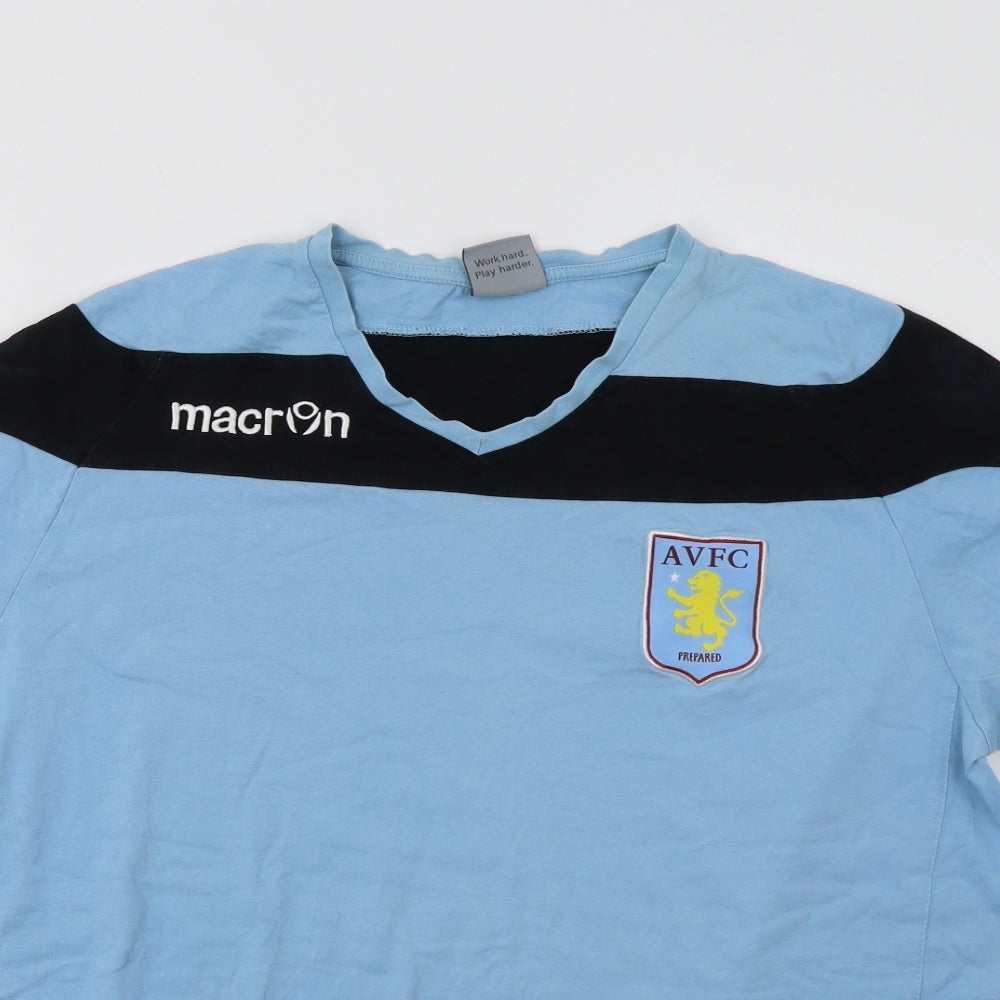 Macron Mens Blue Striped   T-Shirt Size 2XL  - AVFC