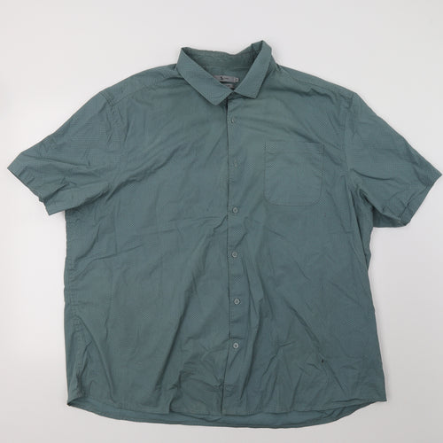 TU Mens Green Geometric   Button-Up Size 3XL