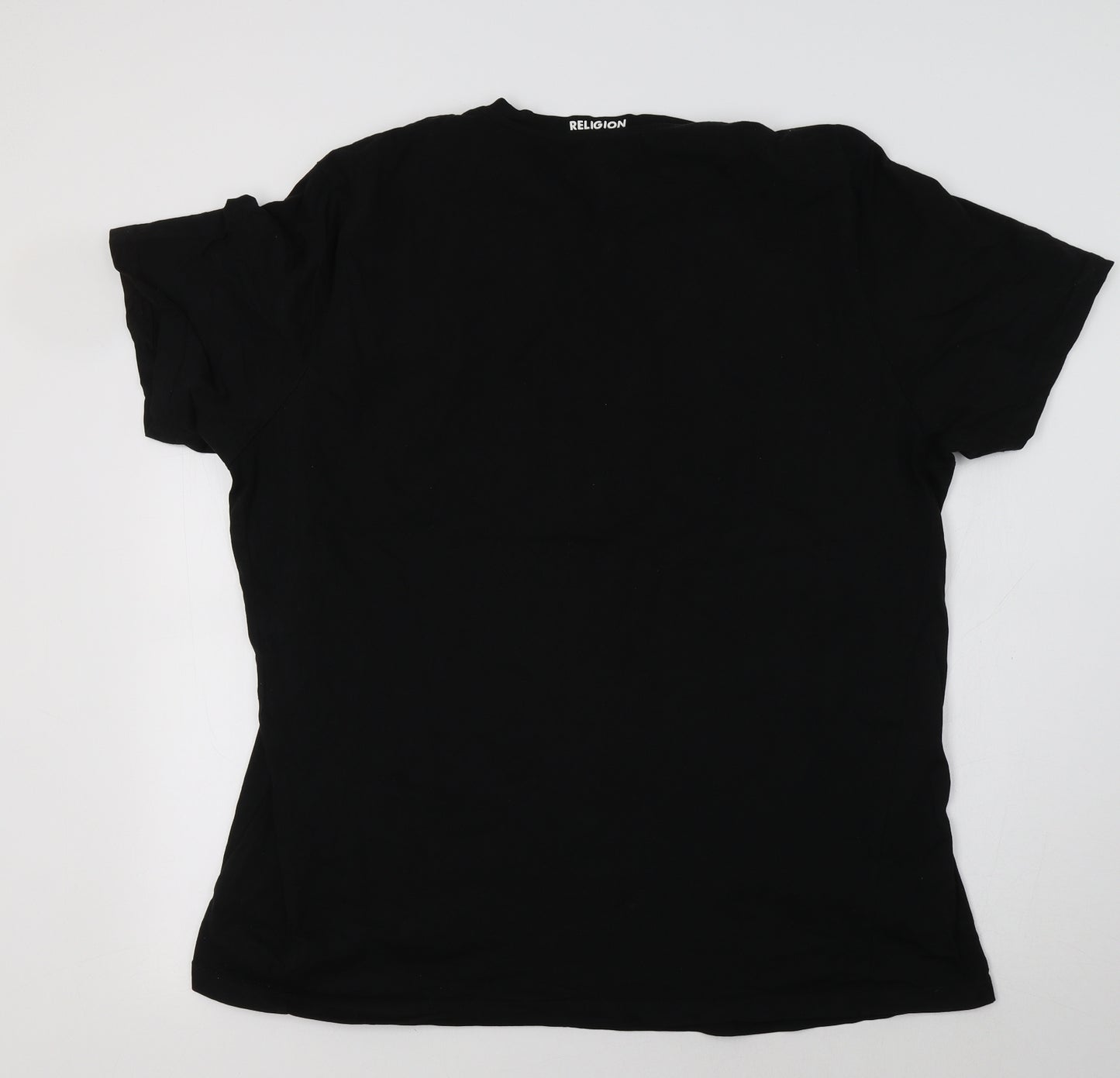 Religion Mens Black    T-Shirt Size XL  - Skull