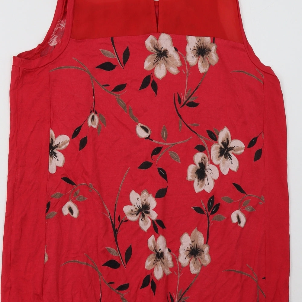 NEXT Womens Red Floral  Basic Blouse Size 12