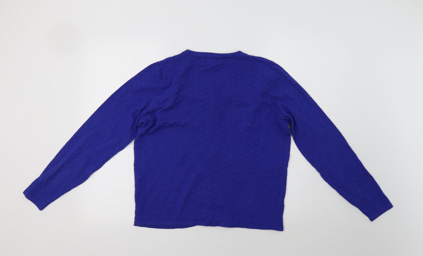 NEXT Womens Blue Geometric  Cardigan Jumper Size 16